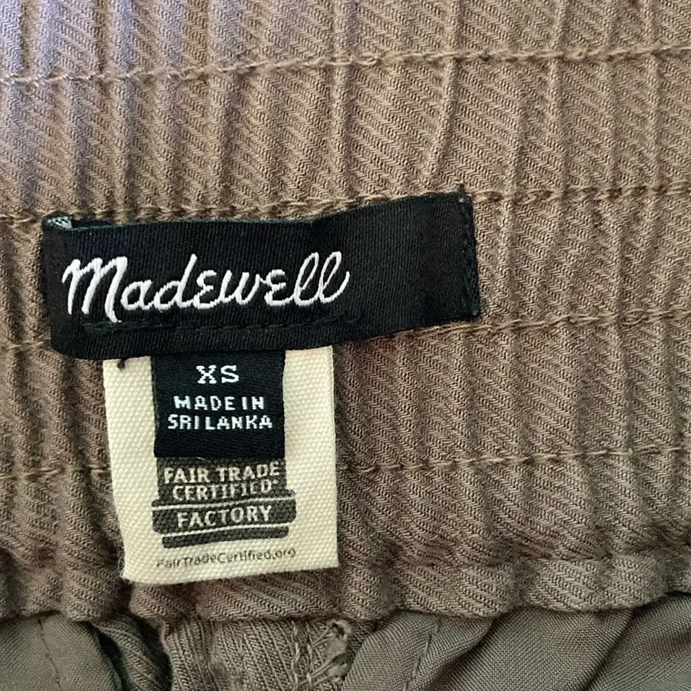 Madewell Size XS Drapeweave Carly Wide Leg Pull On Pants Castle Rock Light Brown